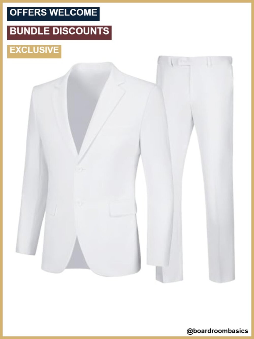 Men's 2 Piece Slim Fit Tuxedo Suit Jacket and Pants Set Formal Wedding